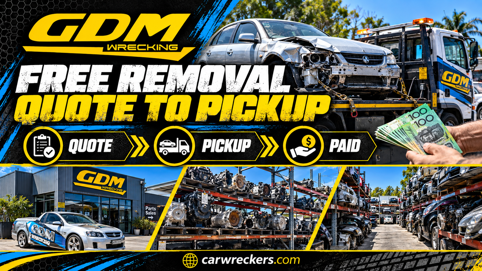 Free car removal quote to pickup process in Brisbane