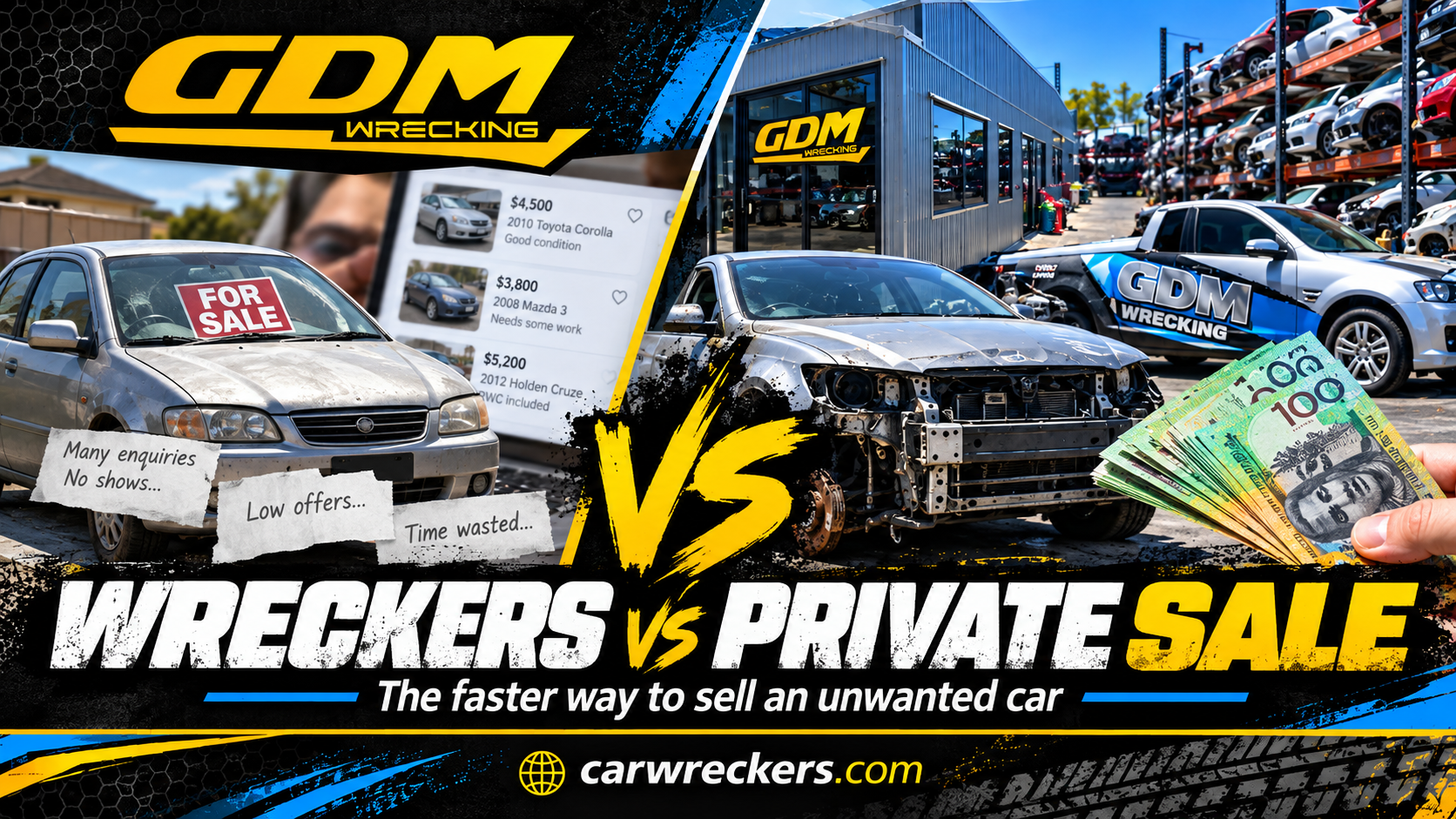 Comparison of selling a car to a dealer versus a Brisbane wrecker